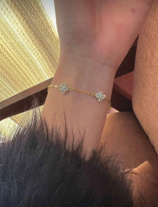 Bracelet Trèfle 4 Feuilles doré