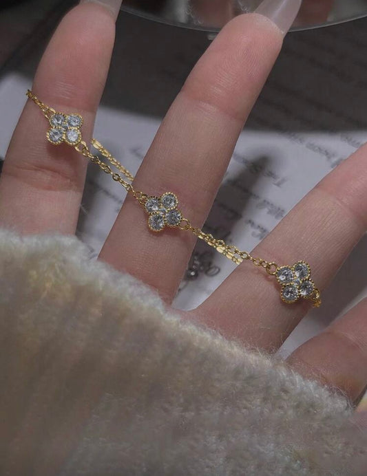 Bracelet Trèfle 4 Feuilles doré