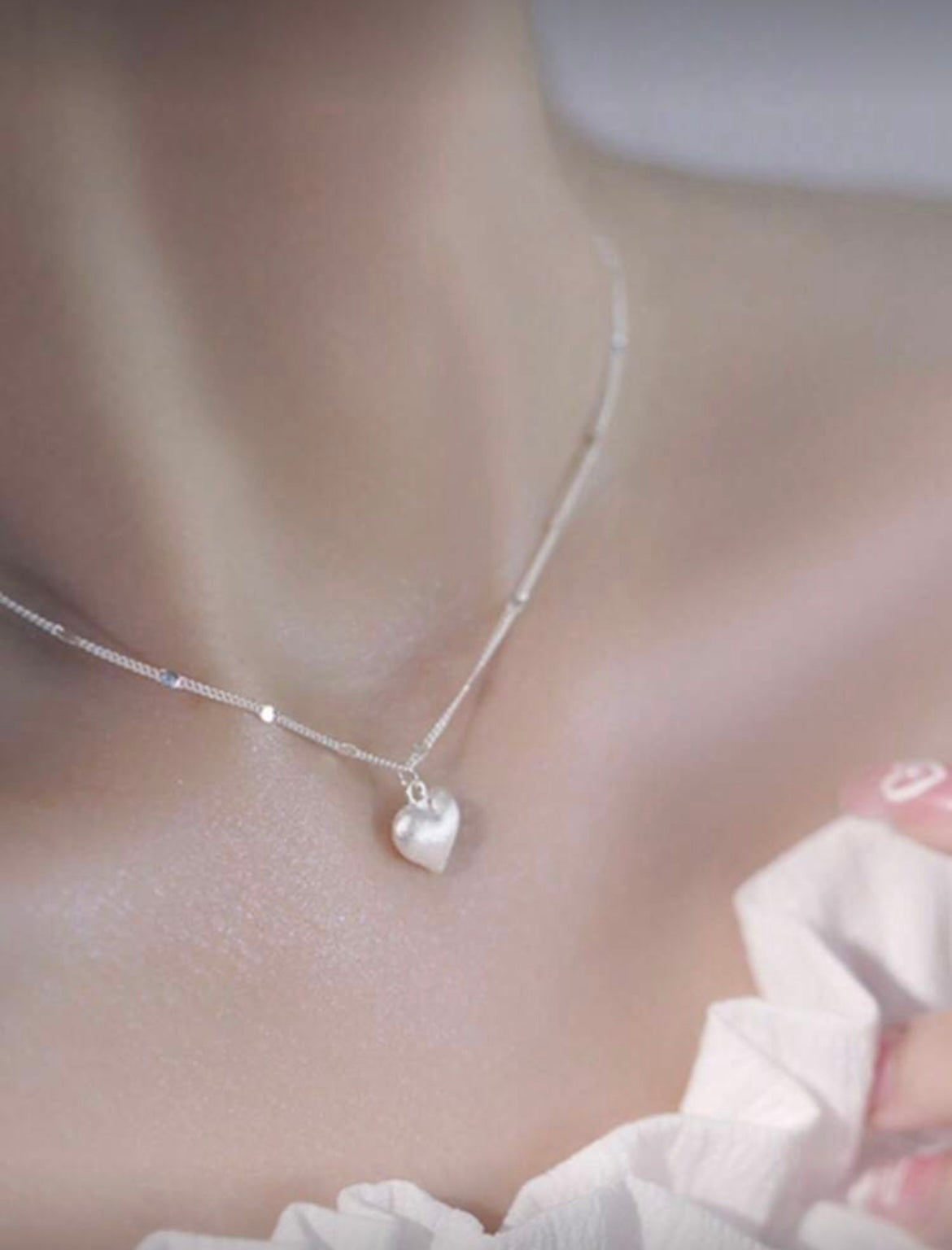 Collier argenté avec pendentif Coeur